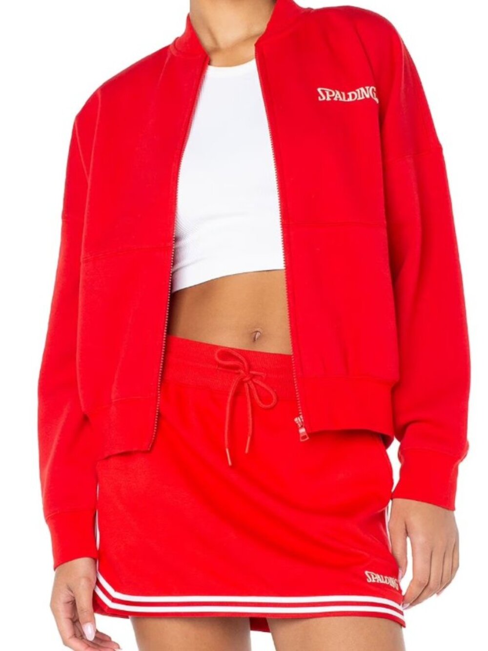 NWT! Spaulding Fleece Bomber Jacket Red Size XS